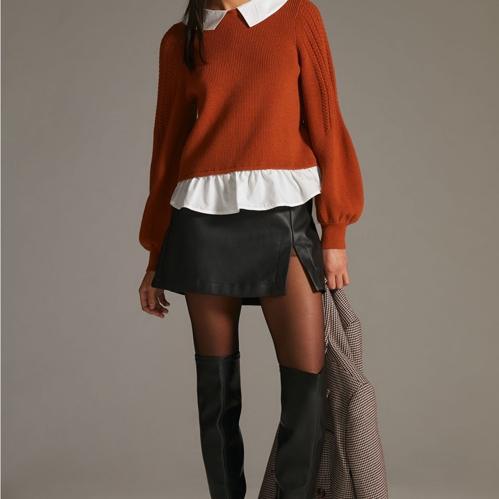 Maeve textured twofer pullover sweater